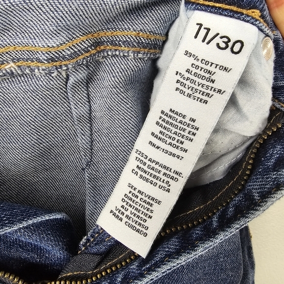 ARIYA Denim Distressed Flared Bell Bottom Jeans Boho Cowgirl Blue Women Size 11 - Picture 11 of 13